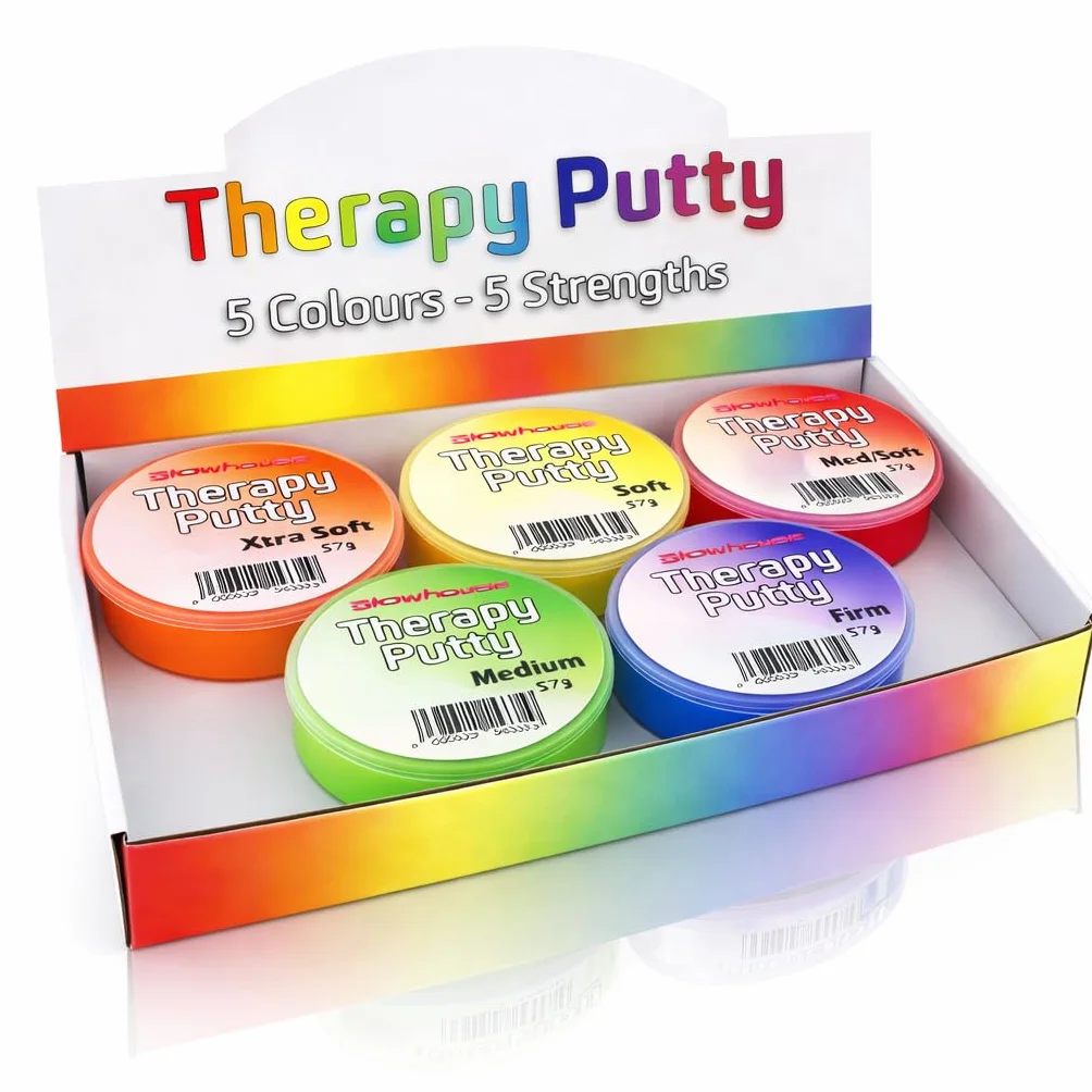 Lot de 5 pâtes thérapeutiques pour exercices de la main, non toxique, pour adultes et enfants 57 g