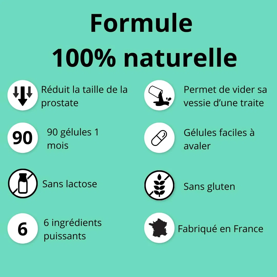 Formule Prostate - 90 gélules - Hautement dosée - Prunier d'Afrique + Saw Palmetto + Guggul + Pépin de courge + Tribulus + Zinc - Fabriqué en France