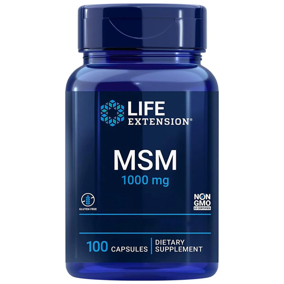 Life Extension, MSM, 1000mg, Méthylsulfonylméthane, Hautement Dosé, 100 Capsules végétaliennes, Sans Gluten, Végétarien, Sans Soja, Sans OGM