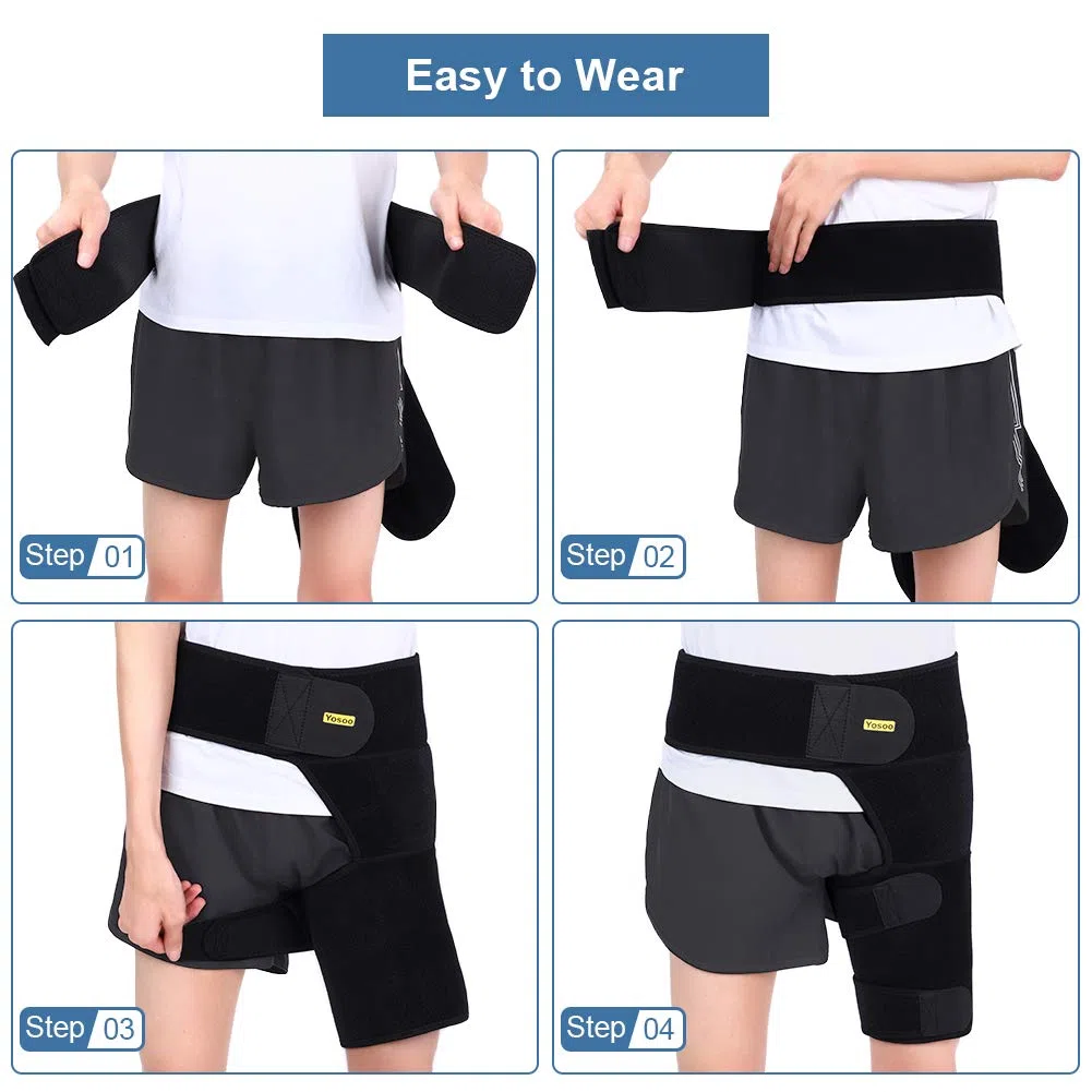 Bandage de support de Leist, Groin Support, Manchons Compression Cuisse et Groin Soutien, Bandage Cuisse Compression, Réglables Cuisse Brace Soulager les Douleurs Musculaires et les Blessures Sportive