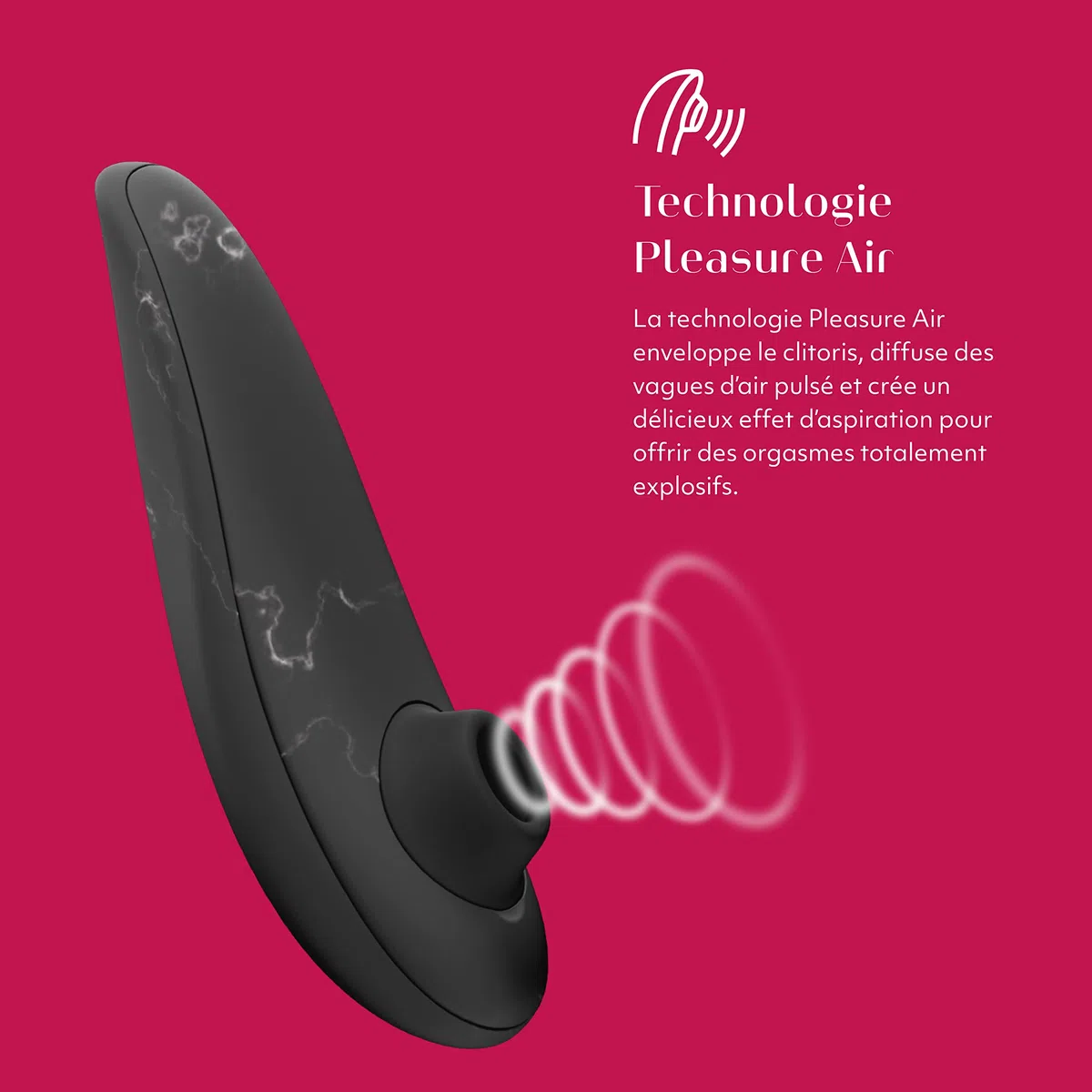 Womanizer Special Edition Sex toy aspirant femme Pleasure Air | Suceur de clitoris 10 niveaux intensité | Stimulateur clitoridien | Waterproof, Rechargeable | Black Marble