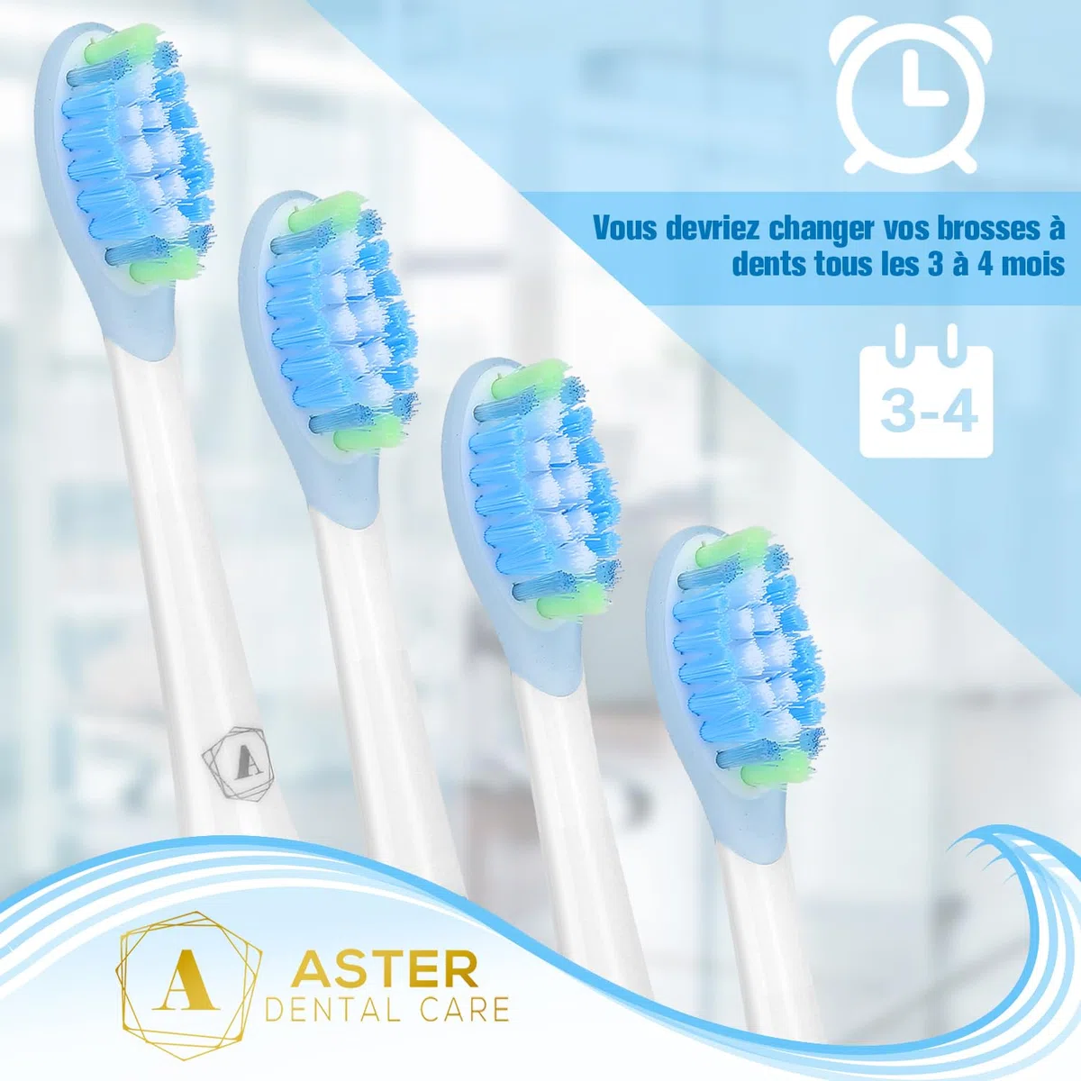 Brossette Compatible avec Philips Sonicare - Aster Têtes de Rechange pour Brosse à Dents Électrique Compatible avec Philips Sonicare Têtes de Brosse à Dents Lot de 16