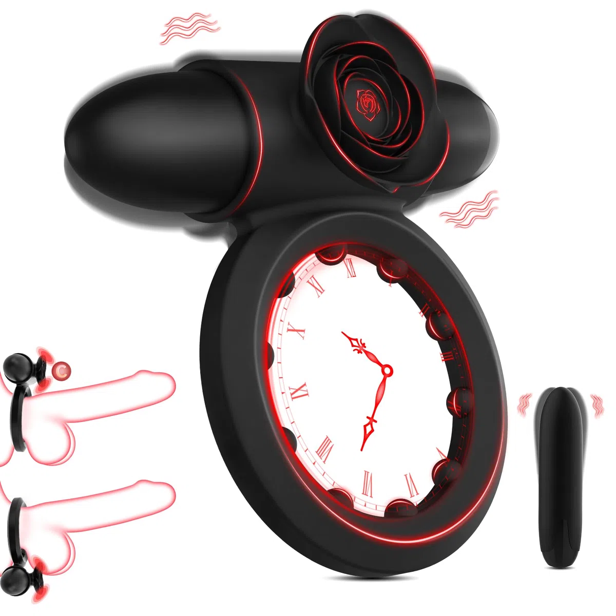 Anneau Penien Vibrant Sex Toýs Homme Couple - Anneaux de Pénis avec Vibromasseur Bullet, Anneau Vibrant Pénis Homme avec 10 Modes de Vibration pour Stimulation Testicules Clitoris Sex Toys Couple
