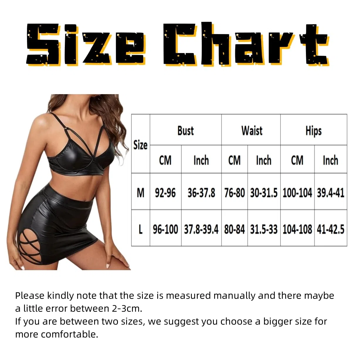 Jupes en cuir pour femmes avec haut, ensembles de lingerie en similicuir pour tenues club, mini-jupe noire bretelles croisées, tenue de rave métallique, vêtements nuit en cuir verni bretelles croisée