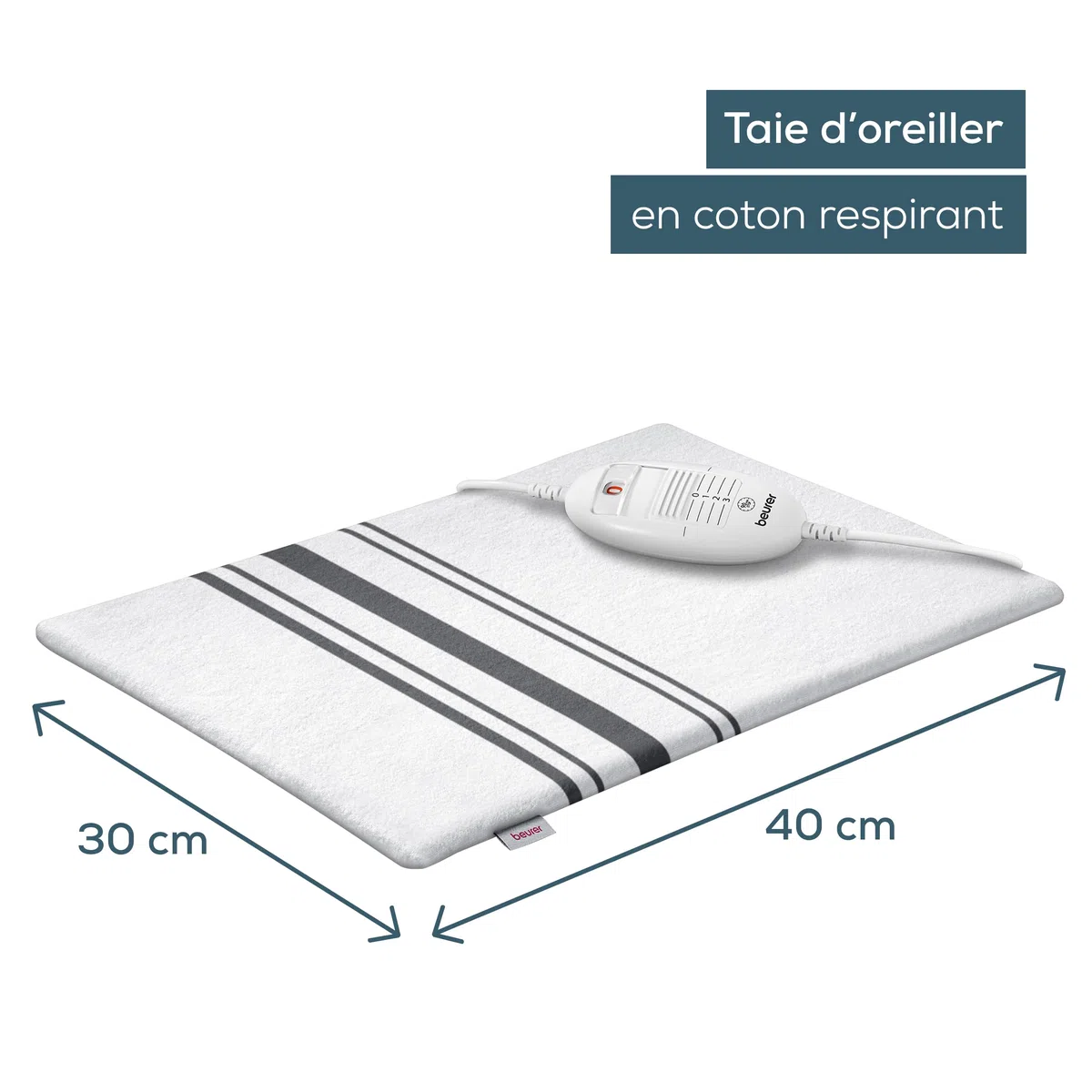 Beurer HK 25 Coussin chauffant, 3 niveaux de température, housse lavable en machine, arrêt automatique, chauffe dos, ventre et cervicales