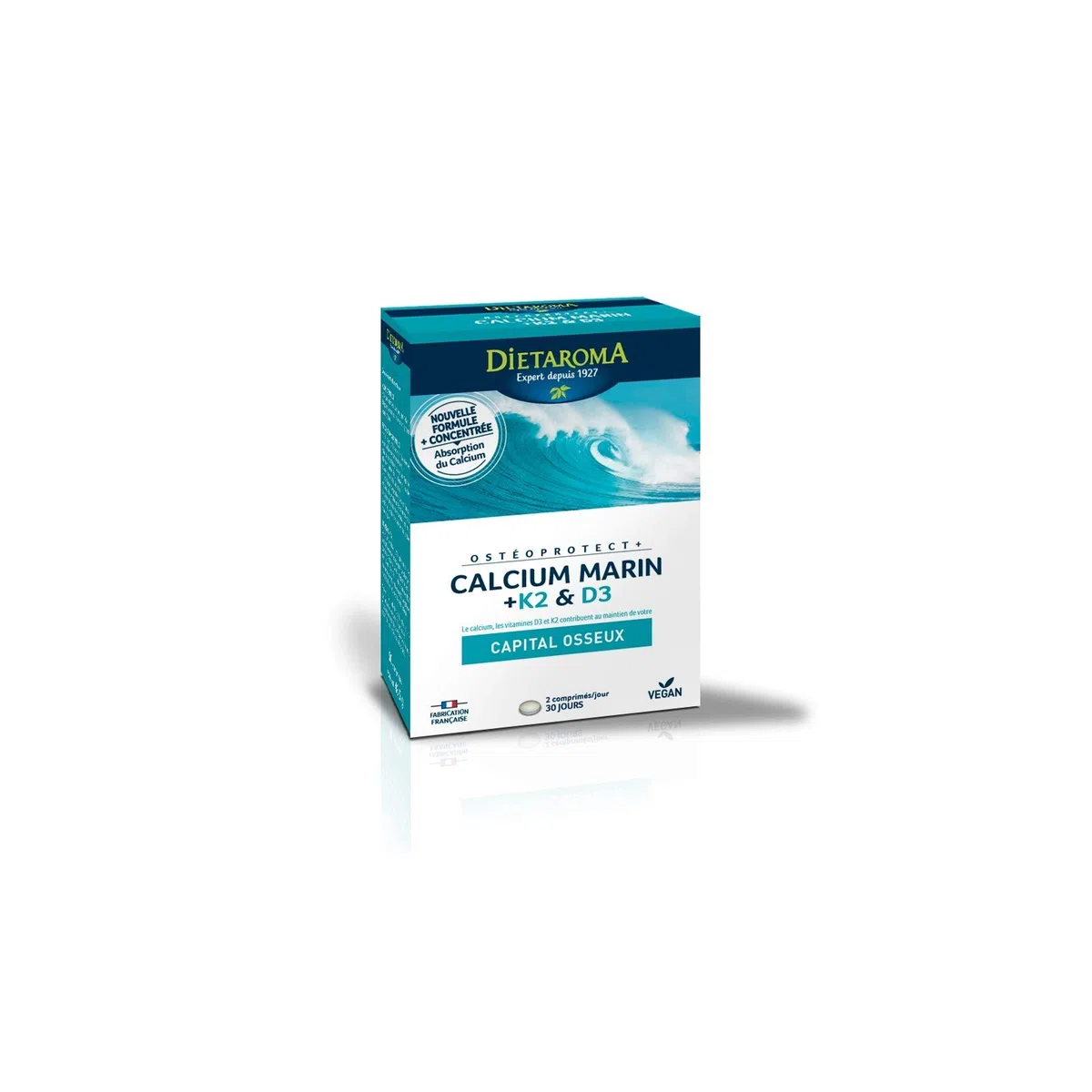 Osteoprotect+ Calcium Marin + K2 & D3 2 comprimes par/jour (30 jours)