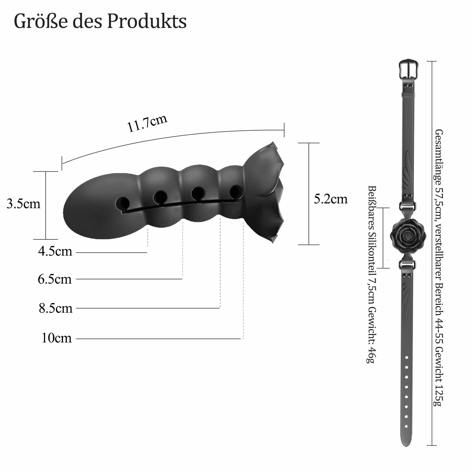Baillon BDSM sex toy pour Couple, SM Bouche Gag Gode Bâillon Boule en Silicone, Sex mouth plug BDSM Accessoire Jeux Sexuels Jouet bouche (Noir)