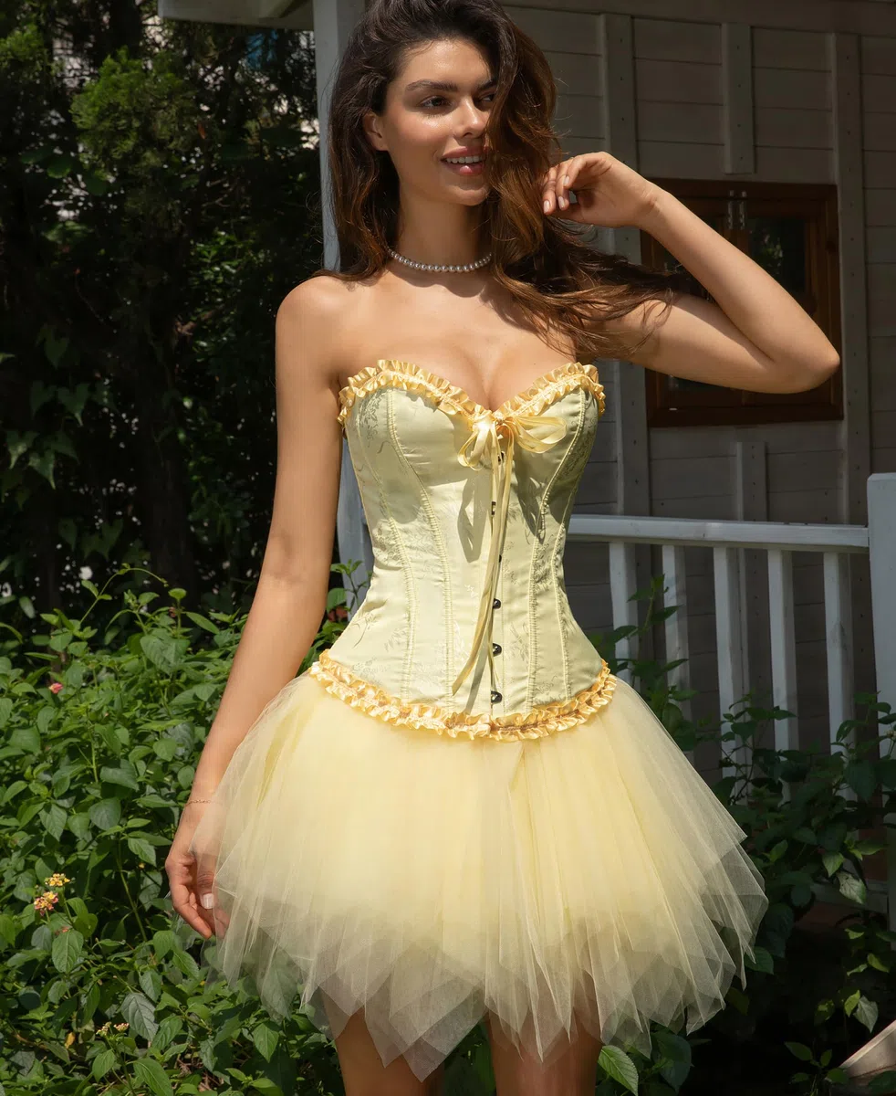 SZIVYSHI Corset bustier en plastique à lacets pour femme