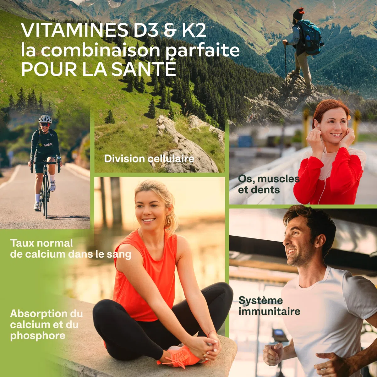 Vitamine D3 K2 avec de l'Huile d’Olive Vierge - Vitamine D3 2000 UI et Vitamine K2 MK7 100 μg pour Os, Muscles, Système Immunitaire - Vitamine D Vitamine K sans OGM, Gluten et Lactose - 180 Gélules