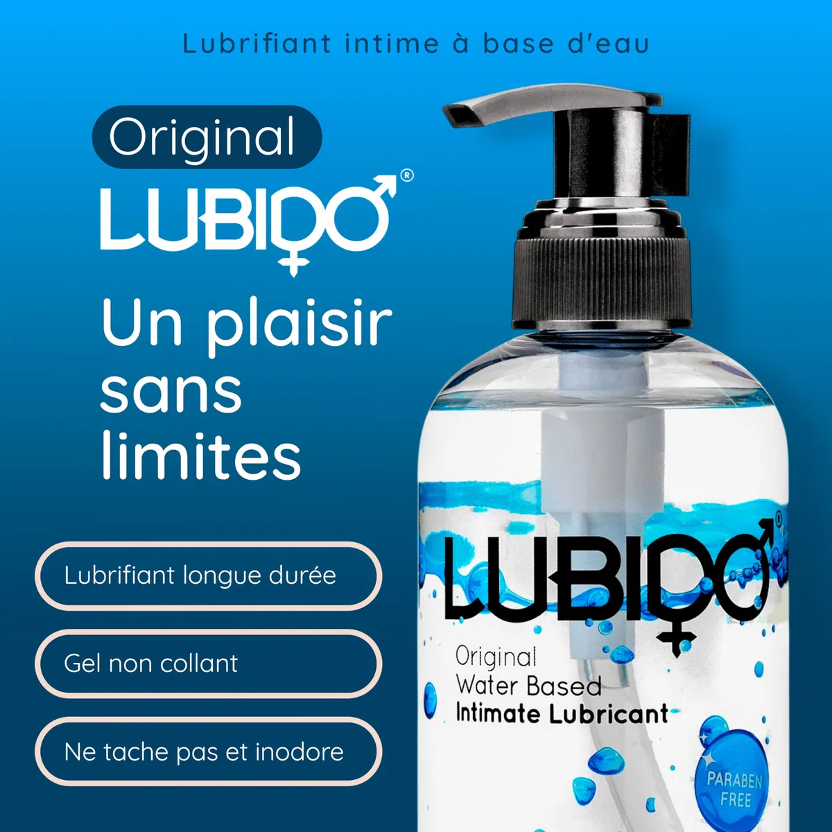 Lubido Gel Lubrifiant Intime Original à Base d'Eau Sans Paraben - 250ml (Pack of 3)