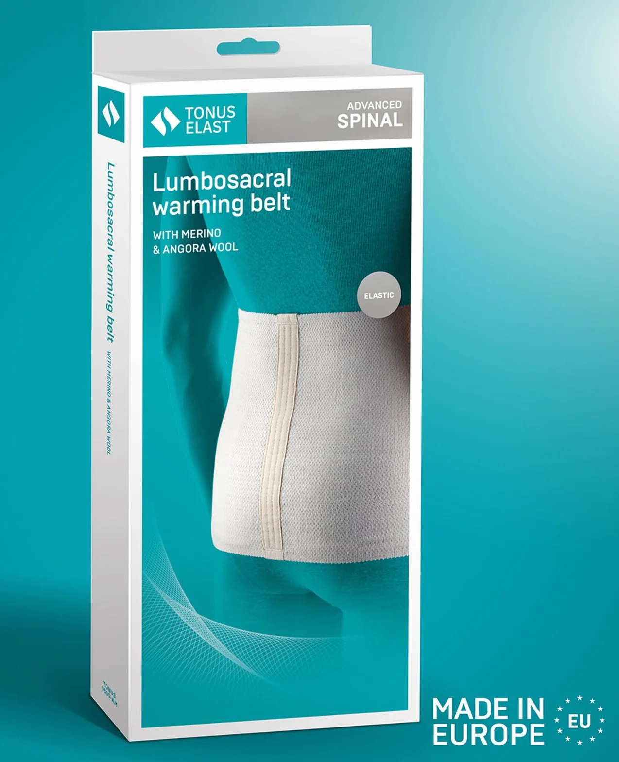 Tonus Elast Ceinture Chauffante Lombaire, Anti-Froid Bande en Laine et Coton pour Femmes et Hommes, Gaine Thermique, Prévention des Maux de Dos, Douleurs Rénales, Névralgies (M)