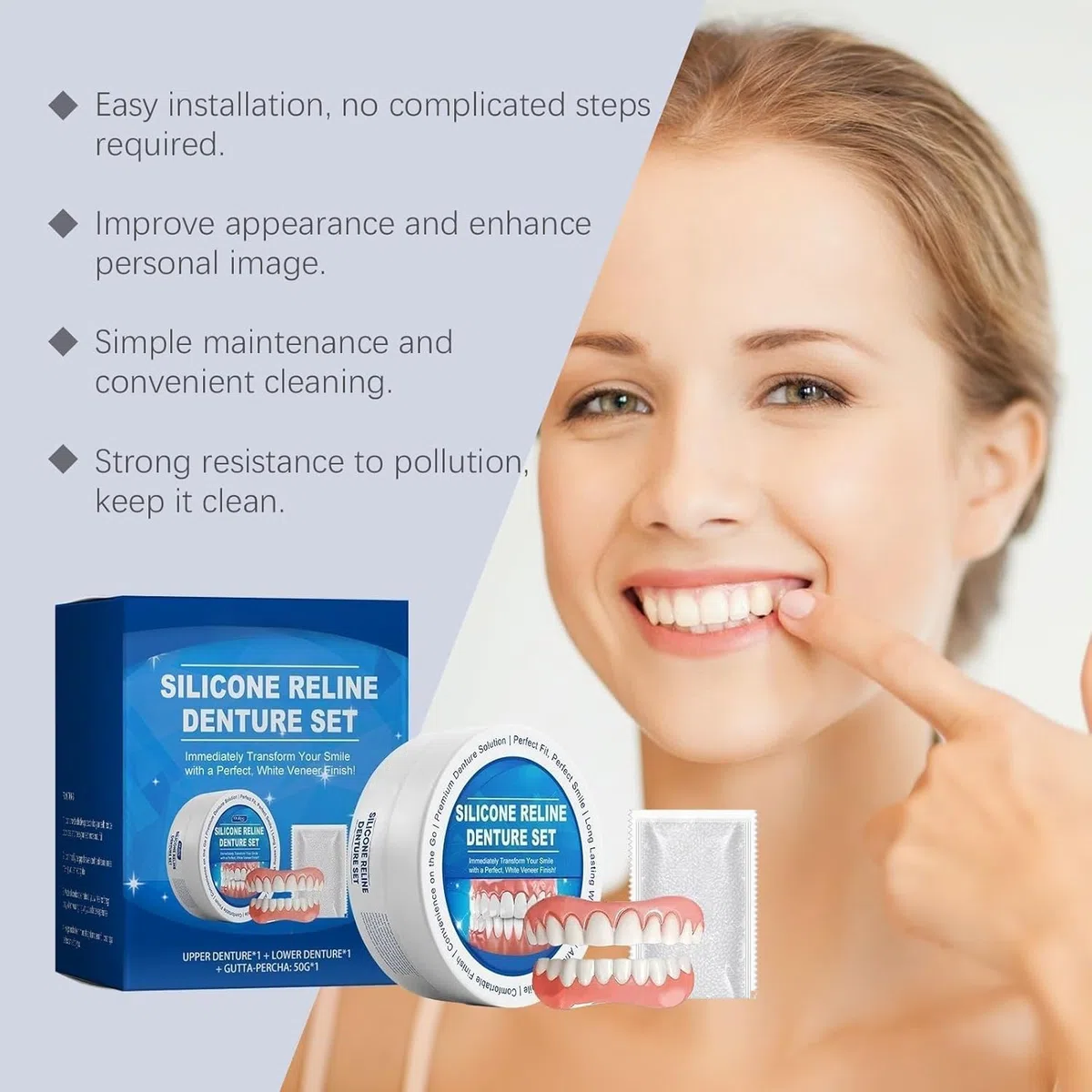 Dentier Silicone, Prothèse Dentaire Silicone Bikenda Pour Hommes Et Femmes