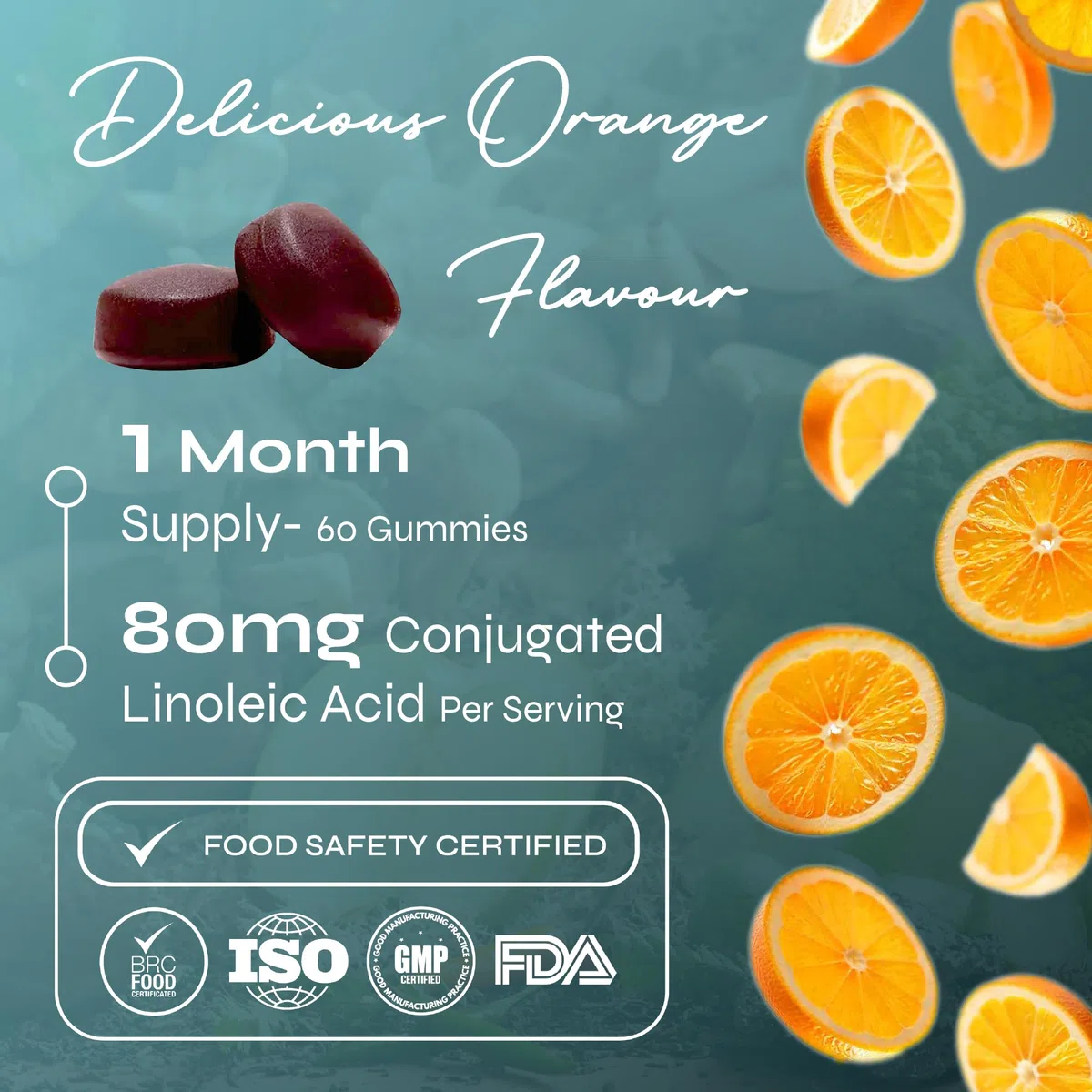 Known CLA Support Gummies – Vitamines B – Énergie & Métabolisme – Saveur Naturelle d'Orange – 60 Gummies Véganes, 1 Mois d'Approvisionnement
