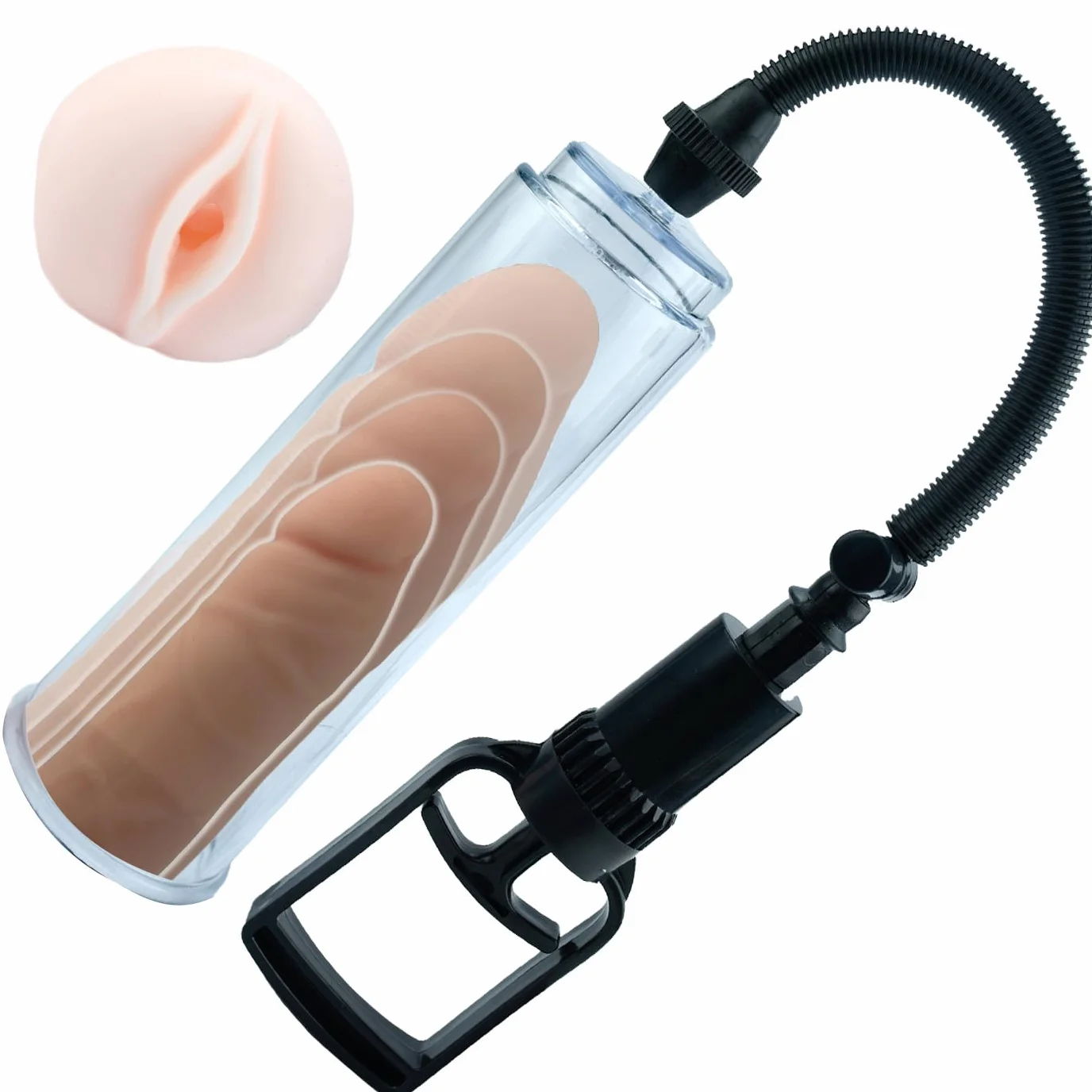 Pompes à pénis 20cm ⌀6.8cm masturbateur Homme Transparent ABS TPE Pompe à Penis pour Homme Agrandir le Pénis Masculin sex homme FOPS P02-10