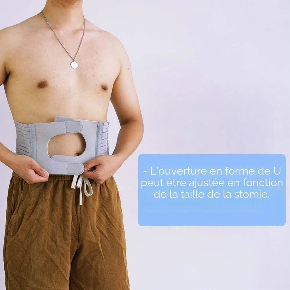Ceinture de stomie, approvisionnement de stomie abdominale, fournitures de stomie médicale, ceinture furtive pour stomie pour homme et femme pour prévenir la hernie de la stomie et renforcer les