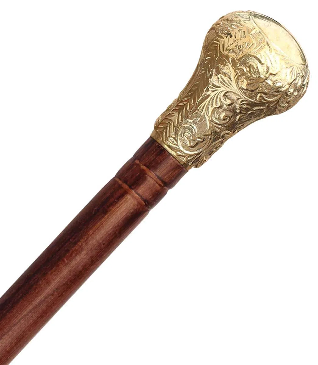 Bâton en Acier Massif avec Poignée en Laiton Démontable, Fabriqué à la Main avec Finition Dorée, Bâtons et Bâtons Décoratifs Uniques pour Hommes, Femmes et Personnes Âgées