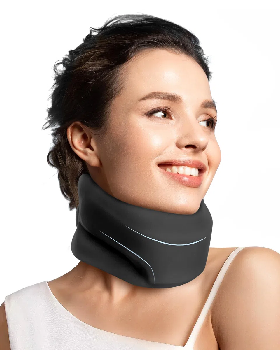 Collier Cervical Soutien en Mousse Souple-Minerve Réglable Homme/Femme pour Bureau et Voiture-Soulage les Tensions du Cou et Améliore la Posture