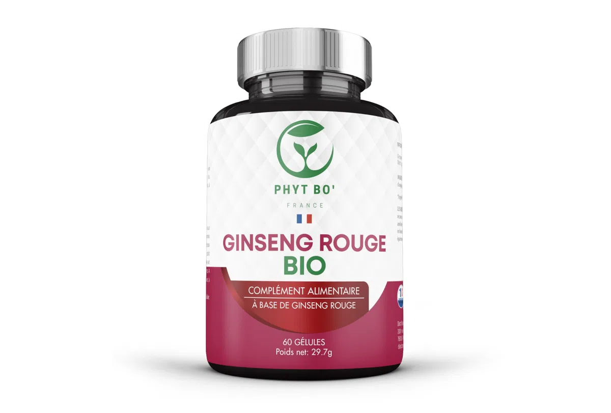 Phyt Bo’ Ginseng Rouge Bio Panax – 90 Gélules Végétales – Qualité Premium – Pur et Naturel - Certifié Bio – Sans Additifs ni Conservateurs