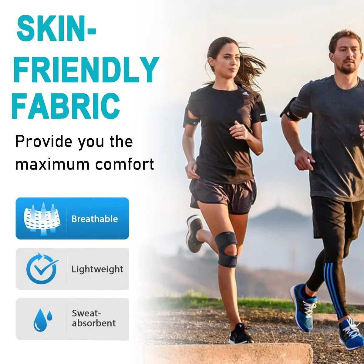 HUEGLO Genouillère avec stabilisateurs latéraux, pour la douleur au genou déchirure du ménisque MCL ACL Récupération des blessures arthritiques Genouillère réglable pour hommes et femmes (XXL)