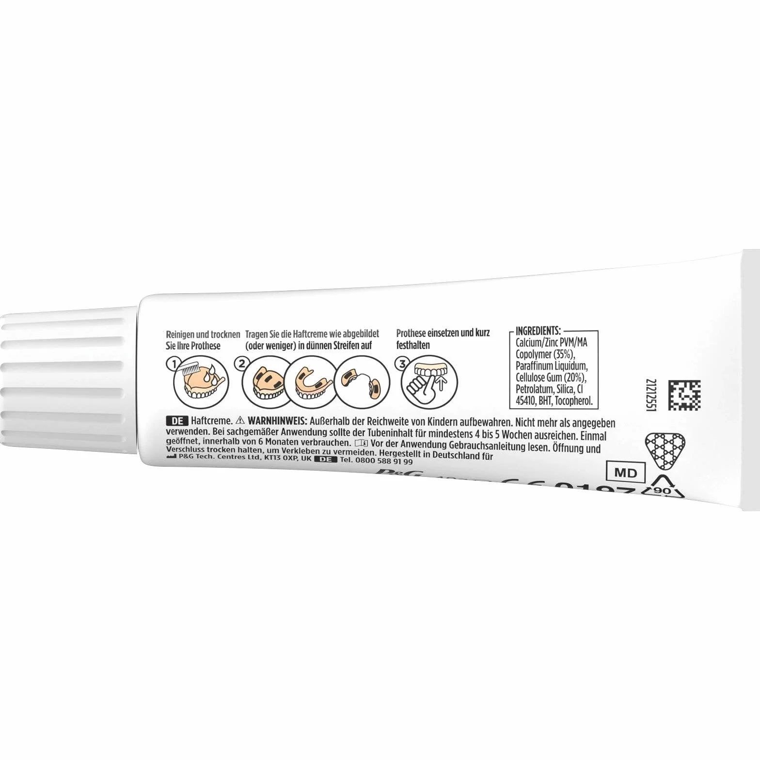 Lot de 3 flacons de crème adhésive Blend-a-dent Plus de 40 g - Sans goût - Duokraft
