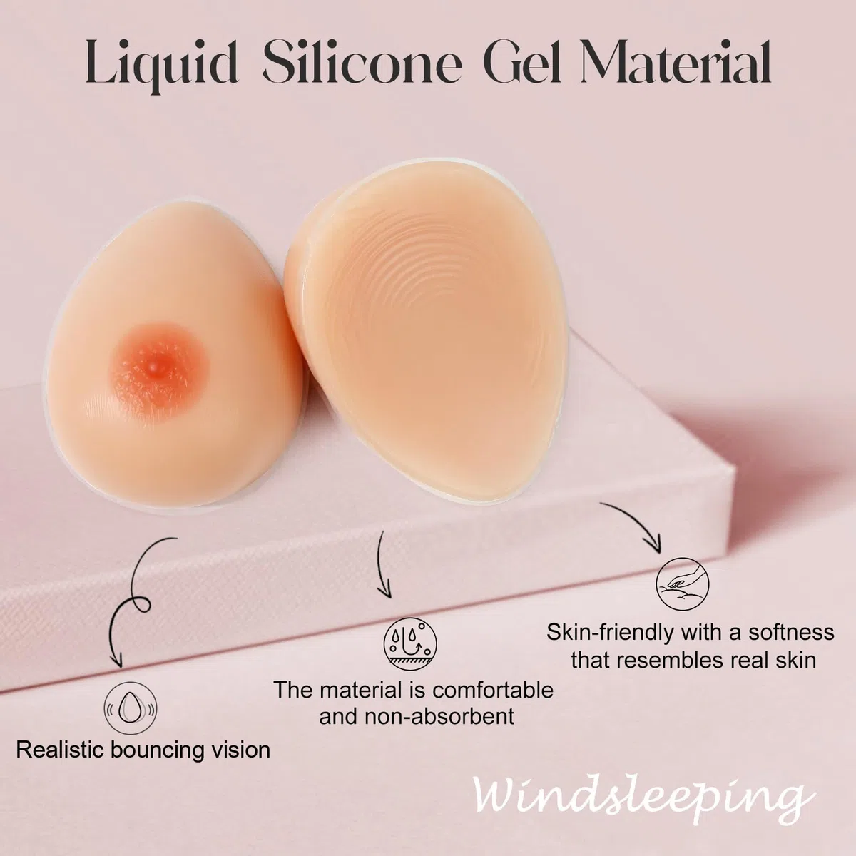 Windsleeping Faux seins en silicone pour mastectomie