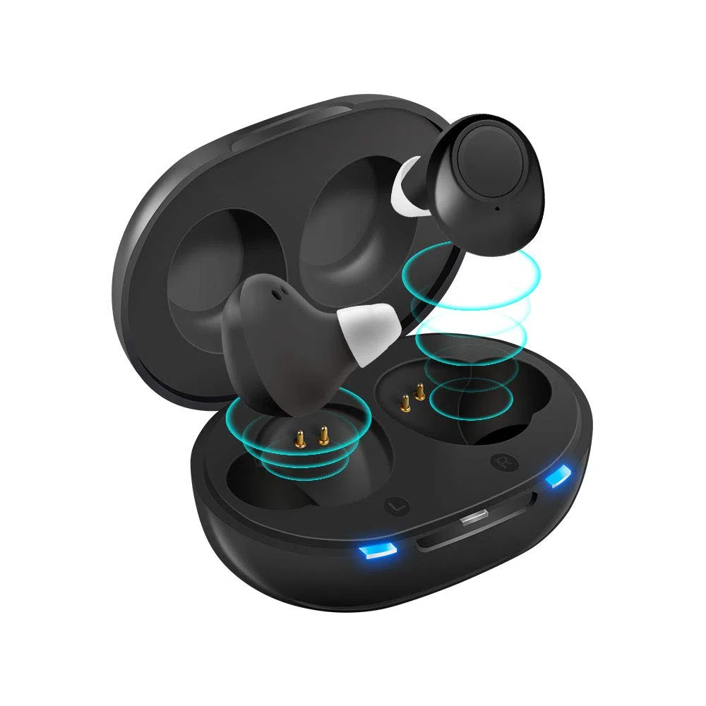 JINGHAO Amplificateur Audio Personnel Haut De Gamme Pour Adultes, Amplificateur De Son Rechargeable, Comprend Un Appareil Droit Et Gauche, Avec Portable Boîtier De Chargement (1 Paire)