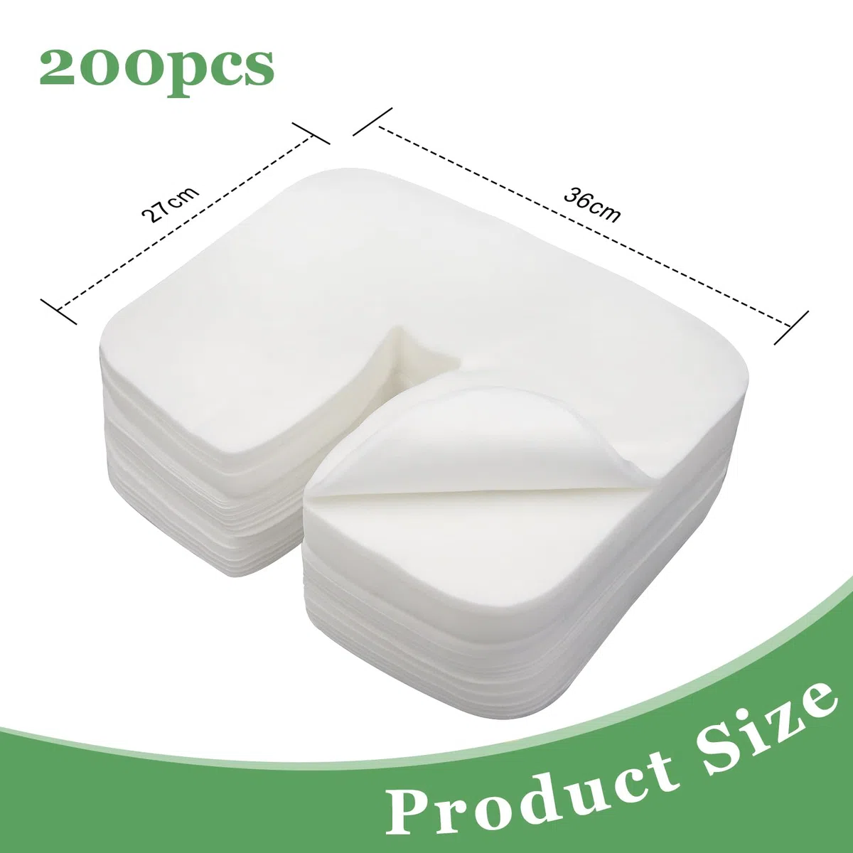 200pcs Protege Têtière pour Table de Massage, 36 x 27cm Coussin Jetable pour I'appui-tête de la Table de Massage Serviettes Jetables pour Fente Nasale