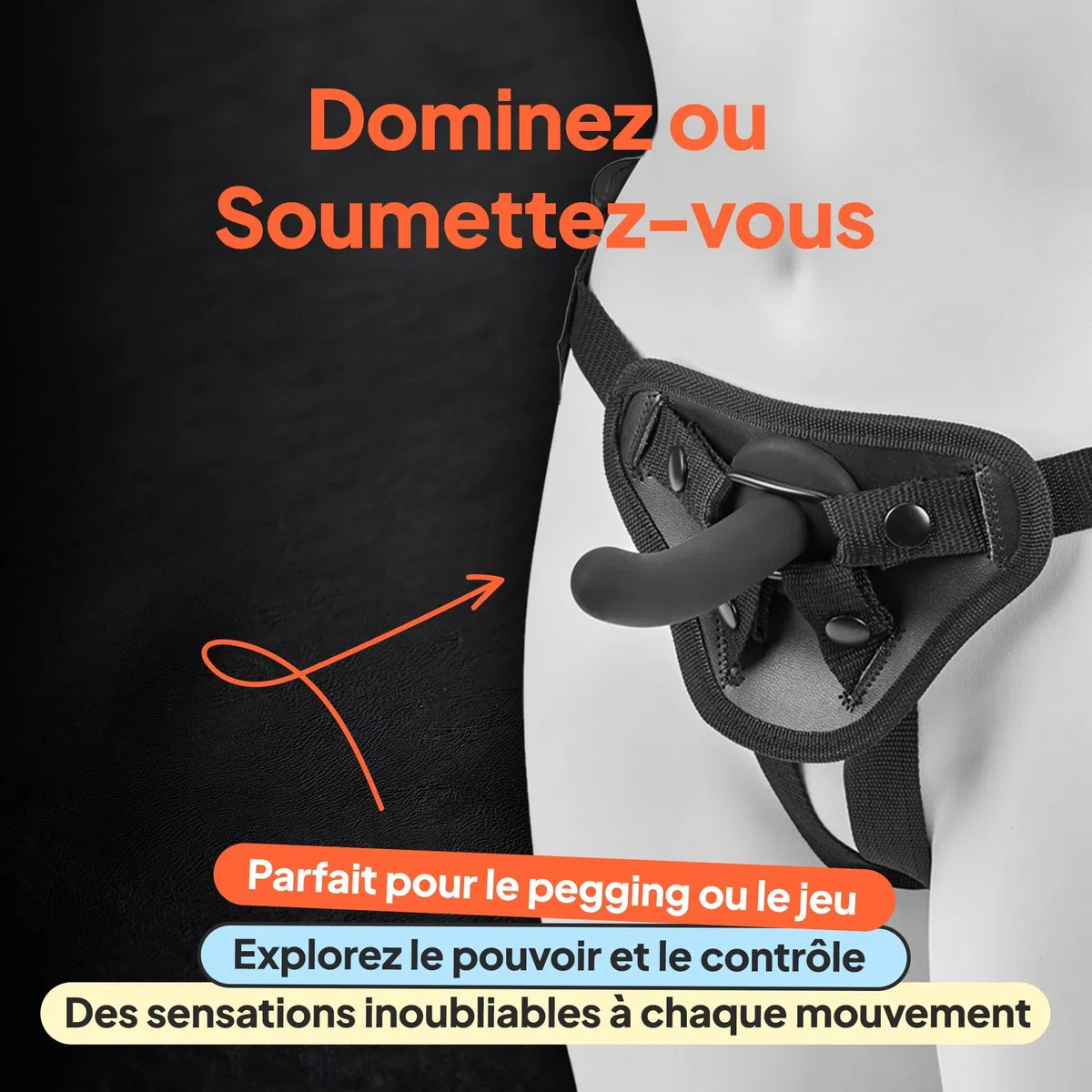 Obaie Gode Ceinture Couple Hetero - Godes Ceintures Homme pour Anus | Gode, Anneaux O inclus(e), 12,5 cm de longueur, 12,5 cm insérables, 2,3 cm de diamètre, 3,8 cm de diamètre intérieur, Cuir PU