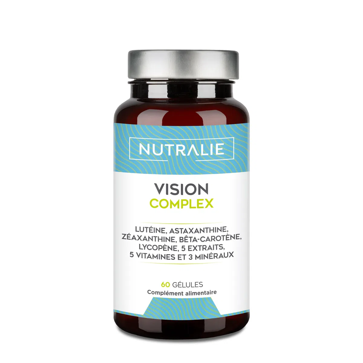 Vision Complex Luteína + Zeaxanthine + Astaxanthine - Vit. C E et A - Pour les yeux - Complexe 18 ingrédients avec Zinc Sélénium Cuivre Lycopène + Thiamine Riboflavine - 60 Capsule Nutralie