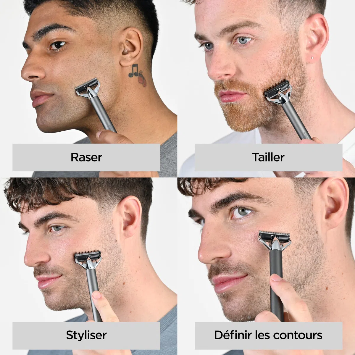 BaByliss Tondeuse barbe et rasoir électrique X-Blade, Lames ultra-aiguisées, Tête flexible à 50°, 4 sabots de 1 à 5mm, Sans fil batterie lithium, 100% Waterproof, OT996E