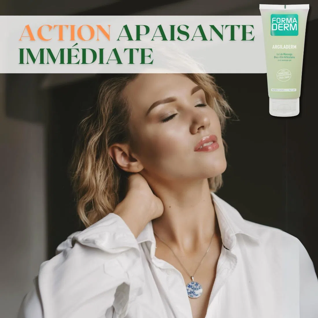 Formaderm - Argiladerm 100 ml Gel Massage à l'Argile Verte, Huiles Essentielles, Extraits de Plantes - Effet Froid Chaud Immédiat - Soulage les Douleurs Articulaires et Musculaires