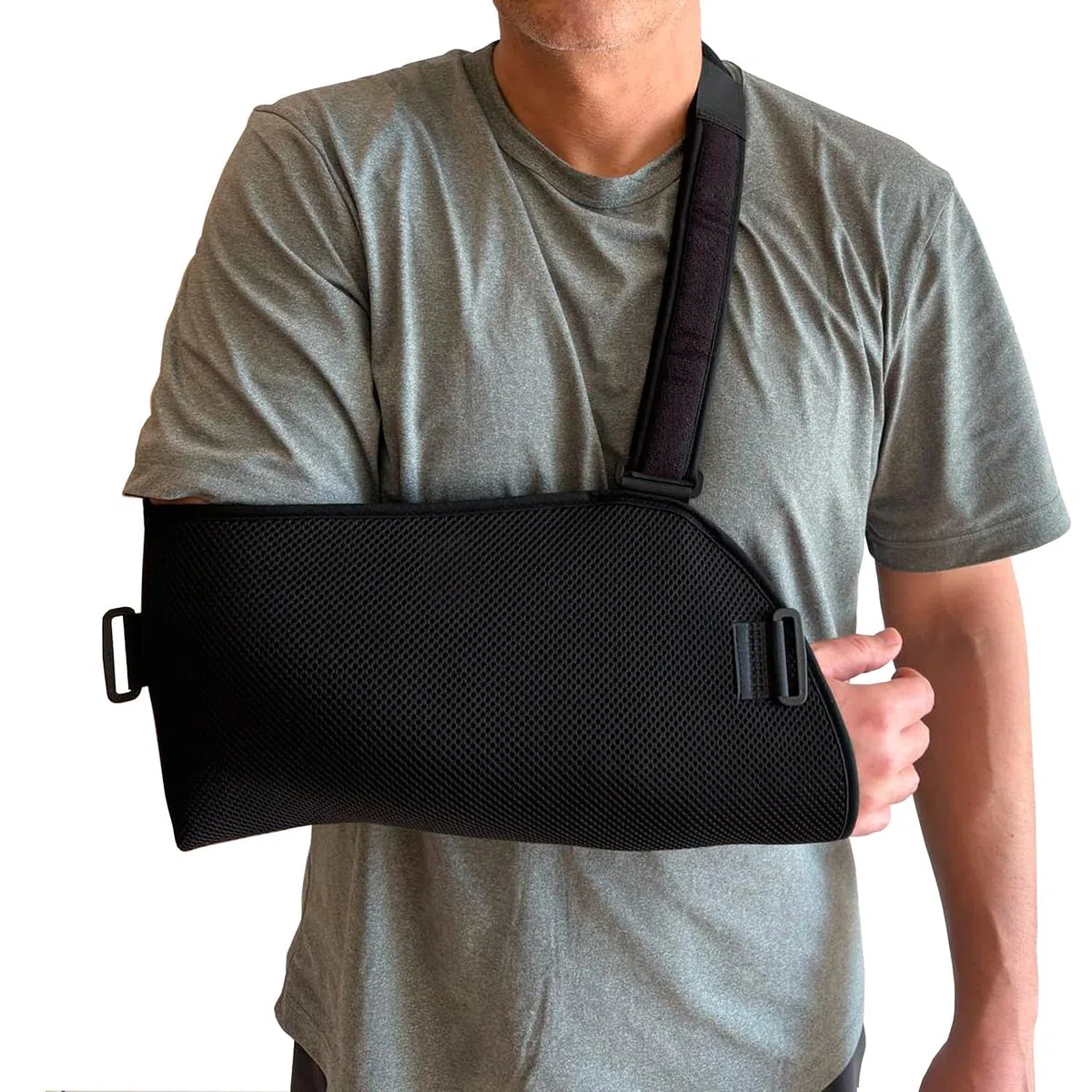 Écharpe pour Bras et Épaule avec Sangle AntiRotation - Sling Ajustable - Immobilisateur Bilatéral Taille Universelle – Couleur Noire (Medium)