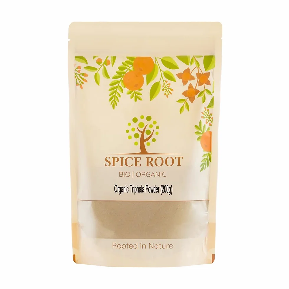 Bio Poudre de Triphala Biologique 200g (Organic Triphala Powder) - Certifié Biologique, Qualité Premium | Vegan | Ayurveda | Fait avec des fruits d'Amla, Haritaki et Bibhitaki