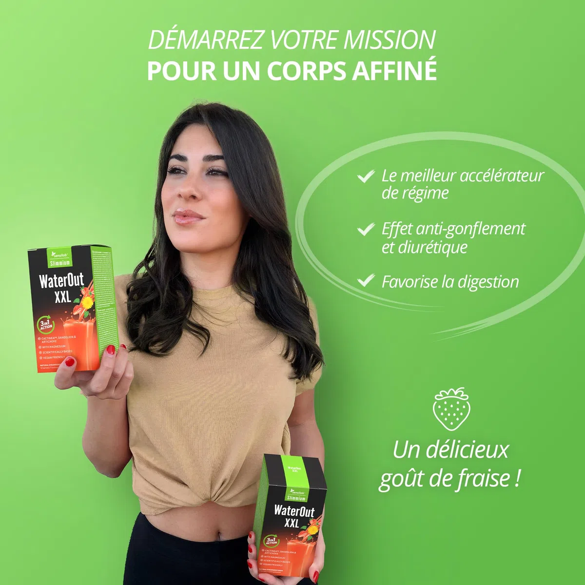 Sensilab Slimmium WaterOut XXL - Boisson au Persil et Pissenlit, 30 Sachets | Ortie, Artichaut, le Magnésium contribue à l'Équilibre Électrolytique, E-book Gratuit