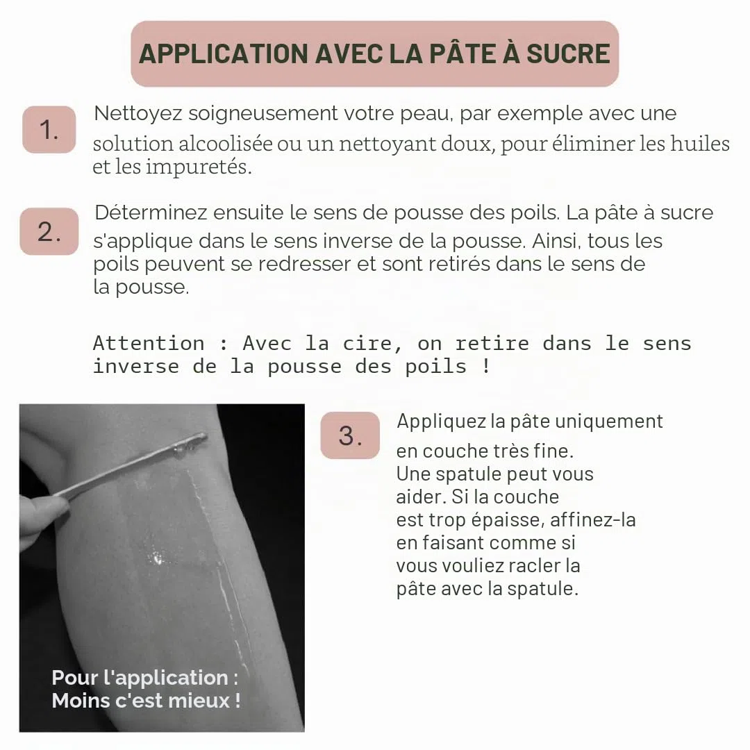 Pâte à sucre 100% végétalienne, douce et indolore pour épilation jusqu'à 4 semaines, 500 g