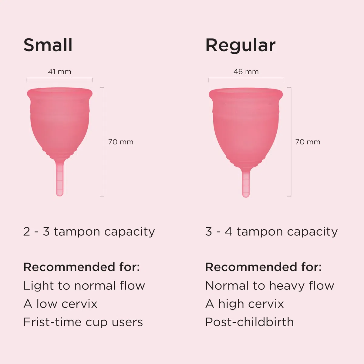 Coupe menstruelle réutilisable Saalt – Protection confortable et sans fuite jusqu'à 12 heures – Sans BPA ni latex – Comprend une coupe et un sac de transport - taille Régulier, Rose