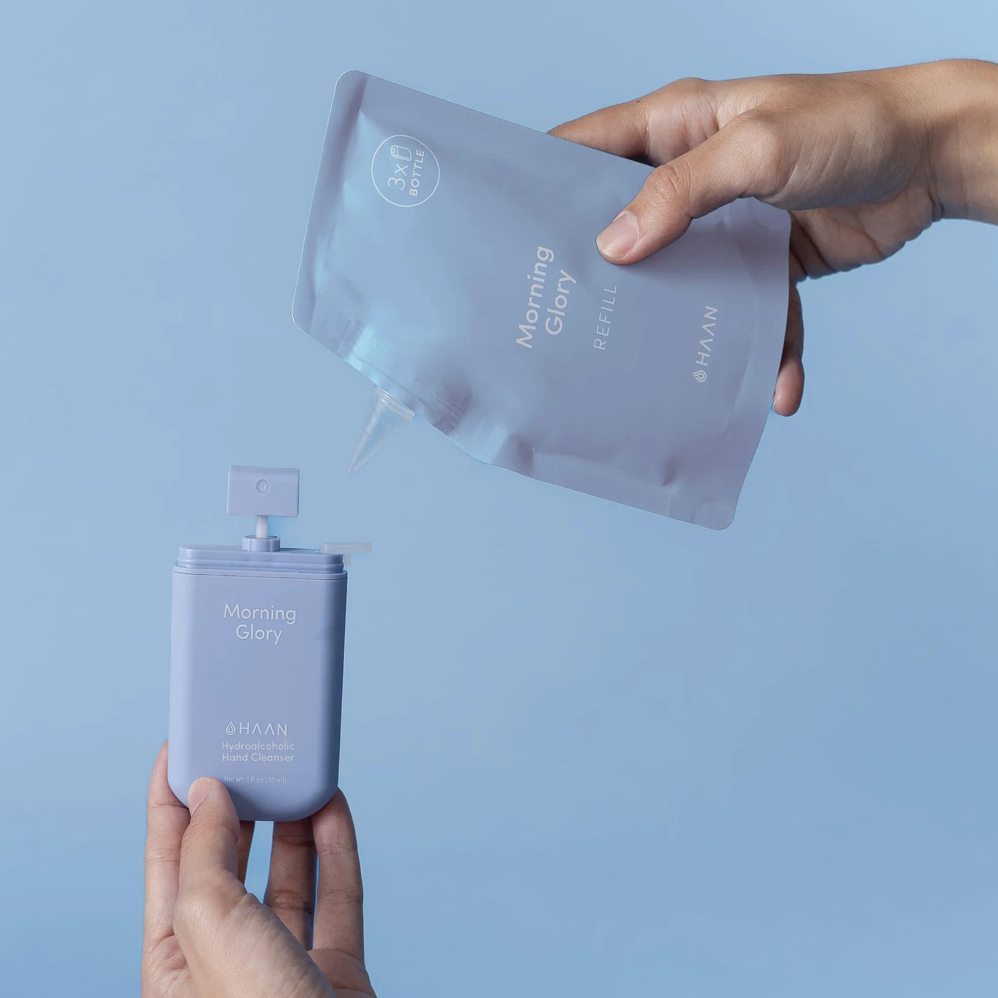 HAAN Spray nettoyant hydratant pour les mains à l'aloe vera (lot de 3), nettoie vos mains - 1 pièce par parfum : gloire du matin, verveine purifiante, rose vif