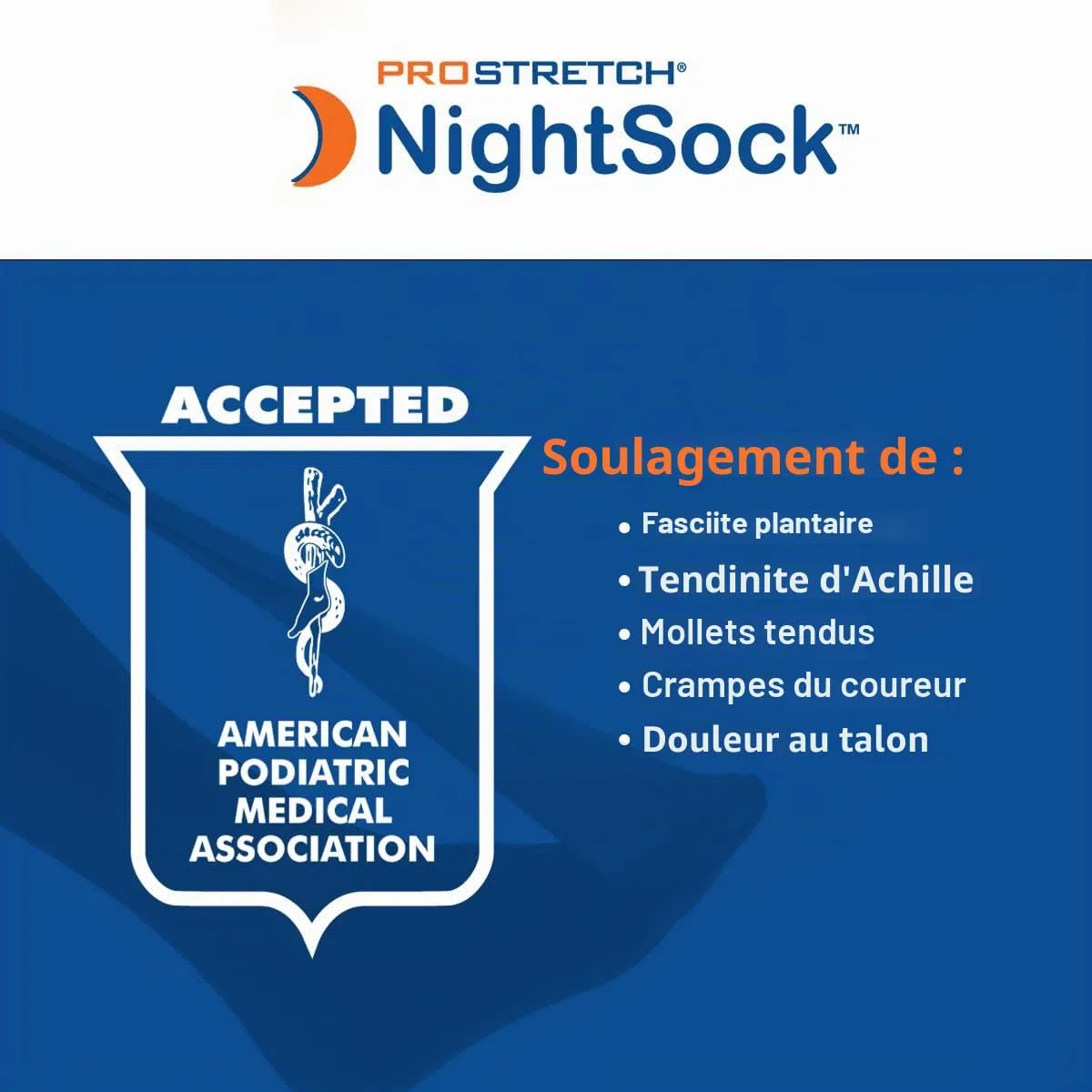Chaussette de nuit ProStretch pour la fasciite plantaire et la tendinite d'Achille, alternative à la attelle de nuit, inclut un support exclusif pour les orteils pour un confort optimal, taille unique