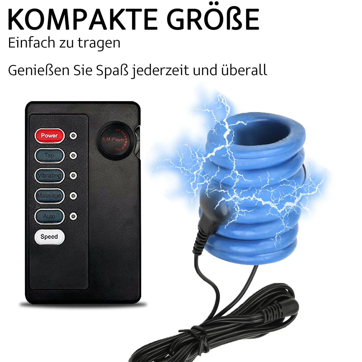 Anneau Pénien À Choc Électrique Renforcé Avec Anneau Pour Les Testicules Anneau Pénien En Silicone Extensible Pour Hommes Masseur E-Stim SM Avec Hôte Et Électrodes Pour Les Testicules Et Le Pénis