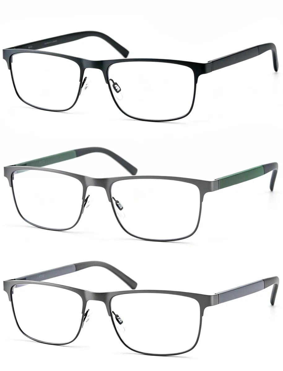 MODFANS 3 Paire de Lunettes de Lecture Anti Lumiere Bleue - Monture Rectangle en Metal