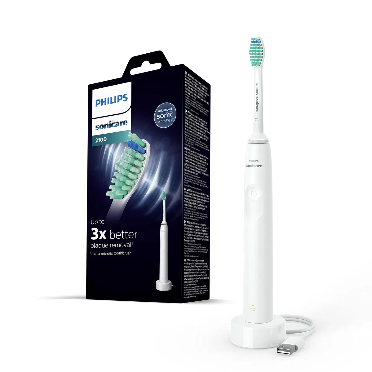 Brosse à dents électrique Philips Sonicare 2100 Series HX3651/13 Blanc