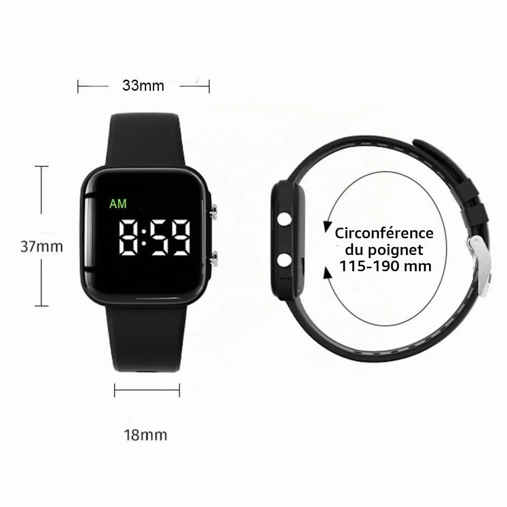 Montre avec alarme vibrante, bracelet d'apprentissage de la propreté, montre rechargeable avec minuterie et 15 alarmes quotidiennes