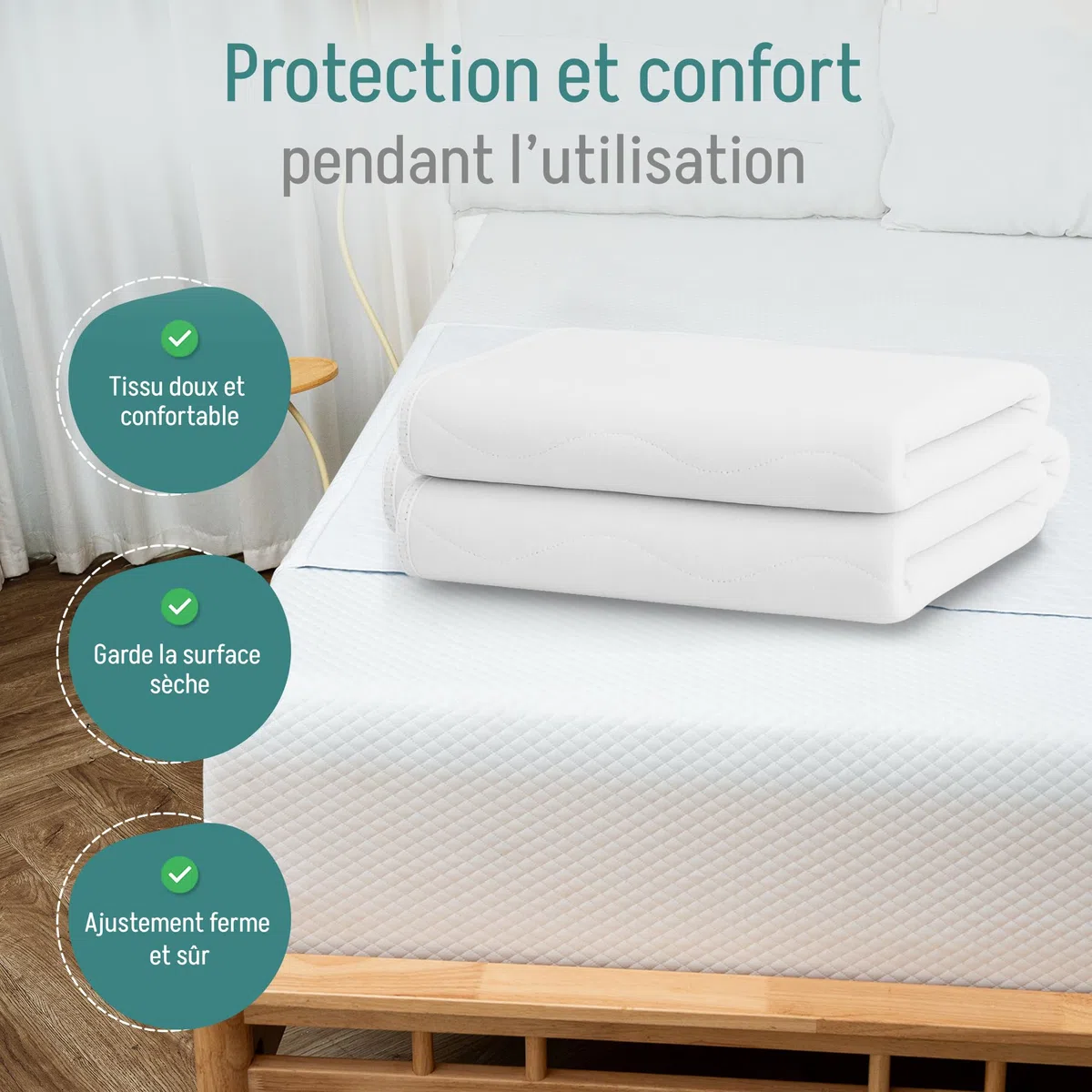 Alèse Extra Protection (alèse Jetable). Protège-Matelas/alèse imperméable: Super Absorbante: 3,15 litres/m². Protège Lit avec Ailes - Alèse Lavable: Incontinence. 90 x 85 cm - (Lot de 2)