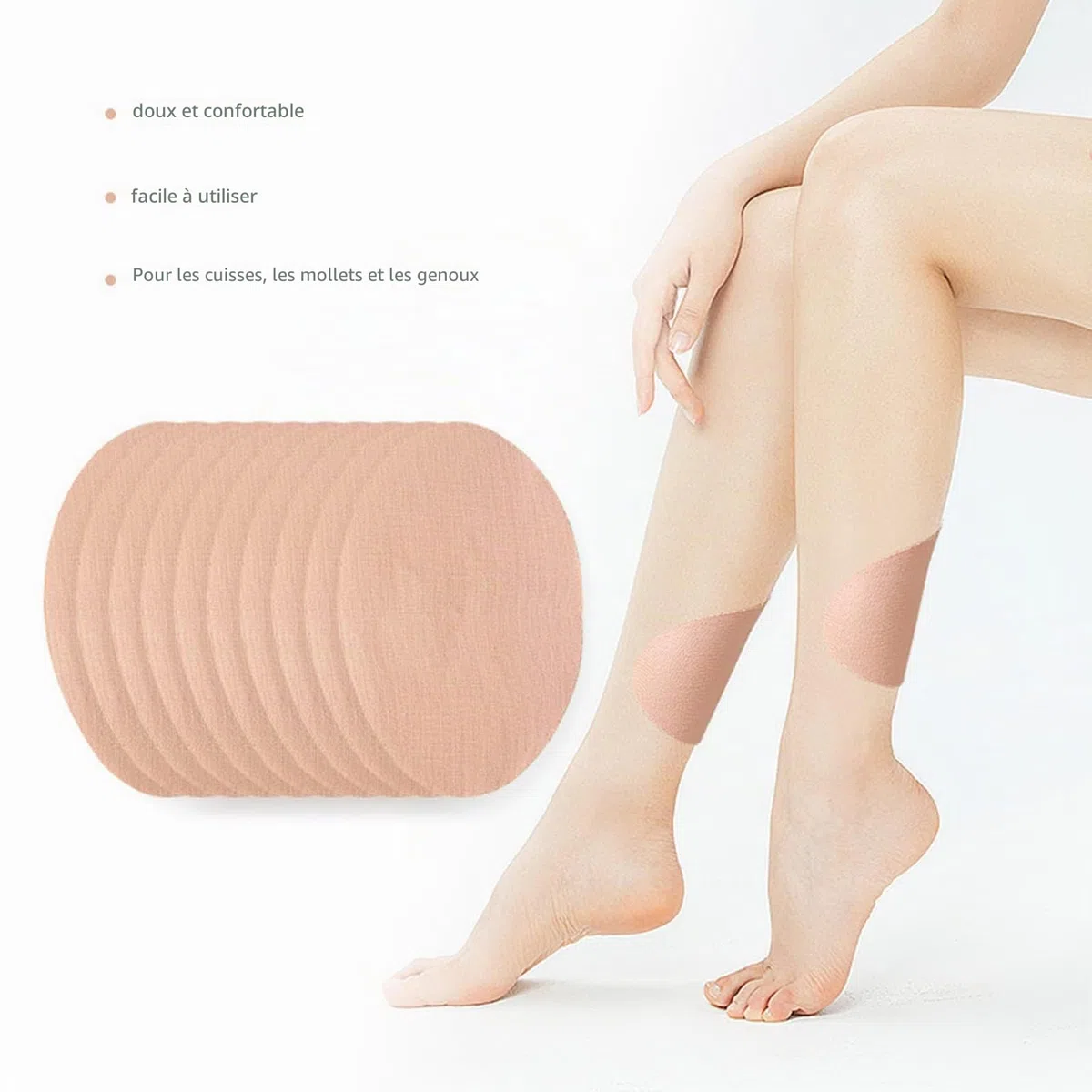 Lot de 12 Autocollants Anti-frottements pour l'intérieur de la Cuisse, Autocollants jetables résistants à l'usure, Patchs Transparents Ultra Fins et Invisibles