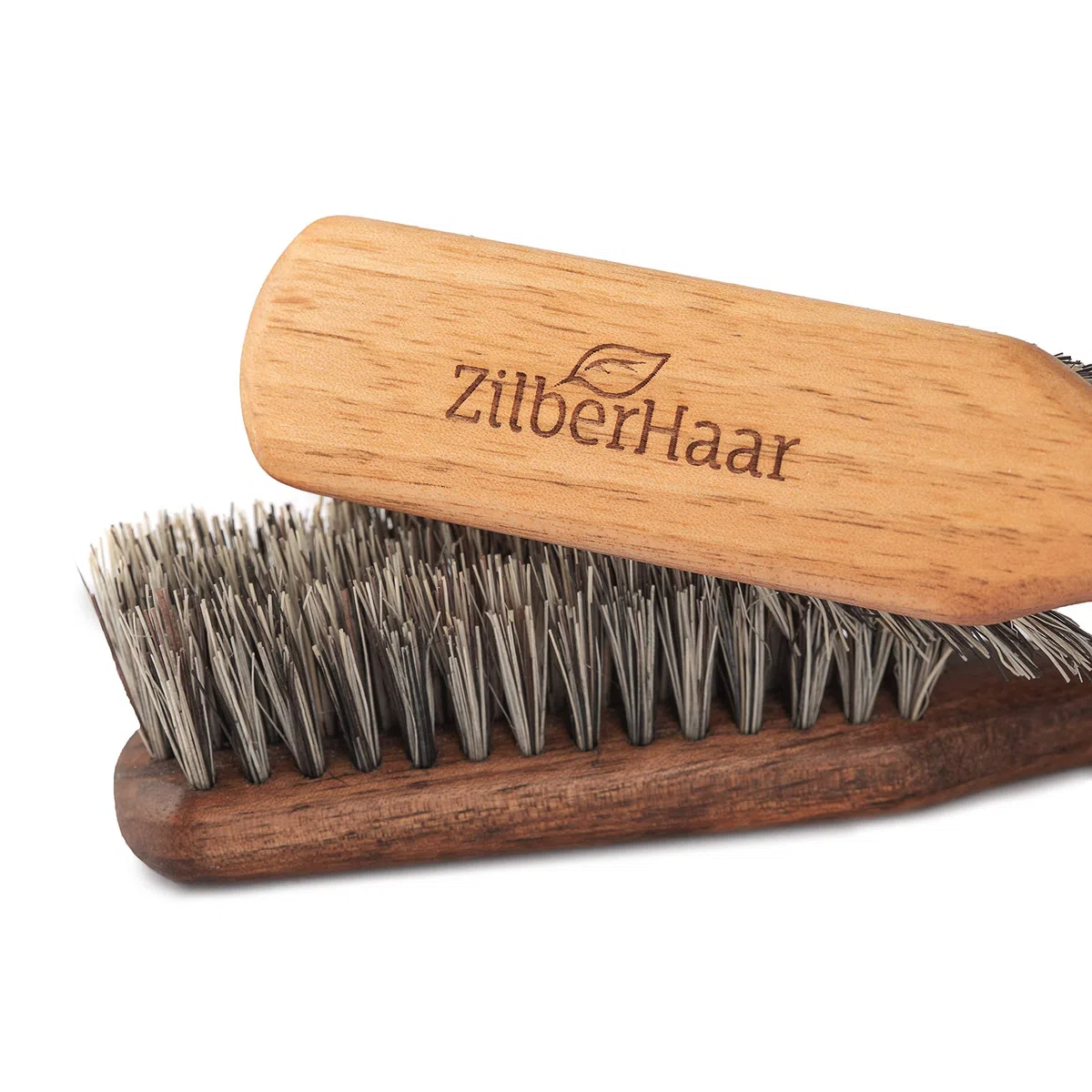 ZilberHaar - Brosse à Barbe Regular Vegan - 100% Poils Végétaux Rigides, Fibres de Tampico Mexicaines, et Bois de Noyer - Soin du Visage Hommes Cruelty Free