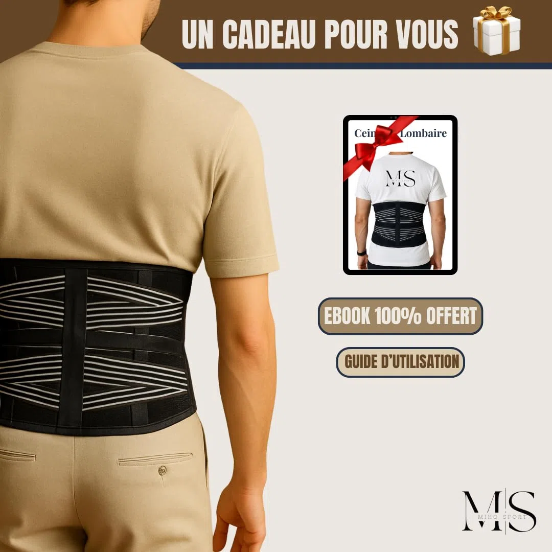 Ceinture Lombaire de soutien lombaire RÉGLABLE HOMME et FEMME pour soulager le Dos | Idéale pour le Travail ou le sport | 4 Ressorts, Taille S à XL | Parfaite pour Sciatique