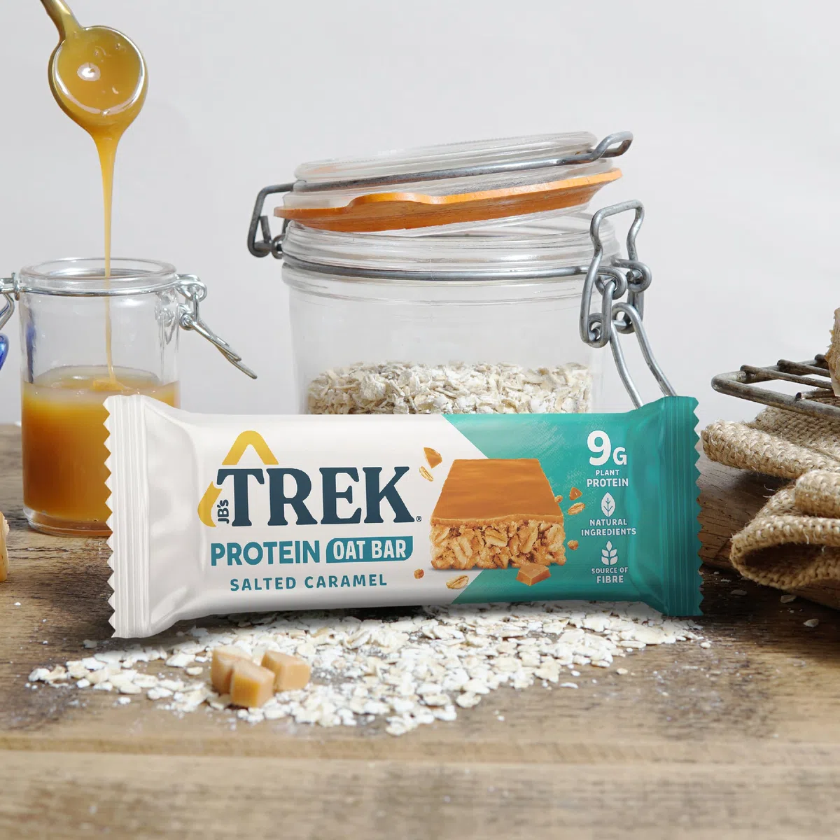 JB's TREK Barres d'Avoine Protéinées | Paquet Assortiment | Protéine Végétale | Sans Gluten | 16 x 50g Barres | 800g