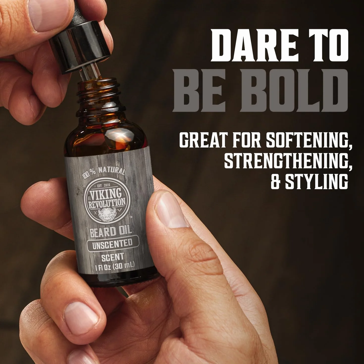 Viking Revolution - Kit Barbe Homme - Inclus Brosse Barbe en Poils de Sanglier, Peigne Barbe en Bois, Baume Barbe & Huile Barbe Homme, Ciseaux Barbe & Moustache - Cadeau Homme