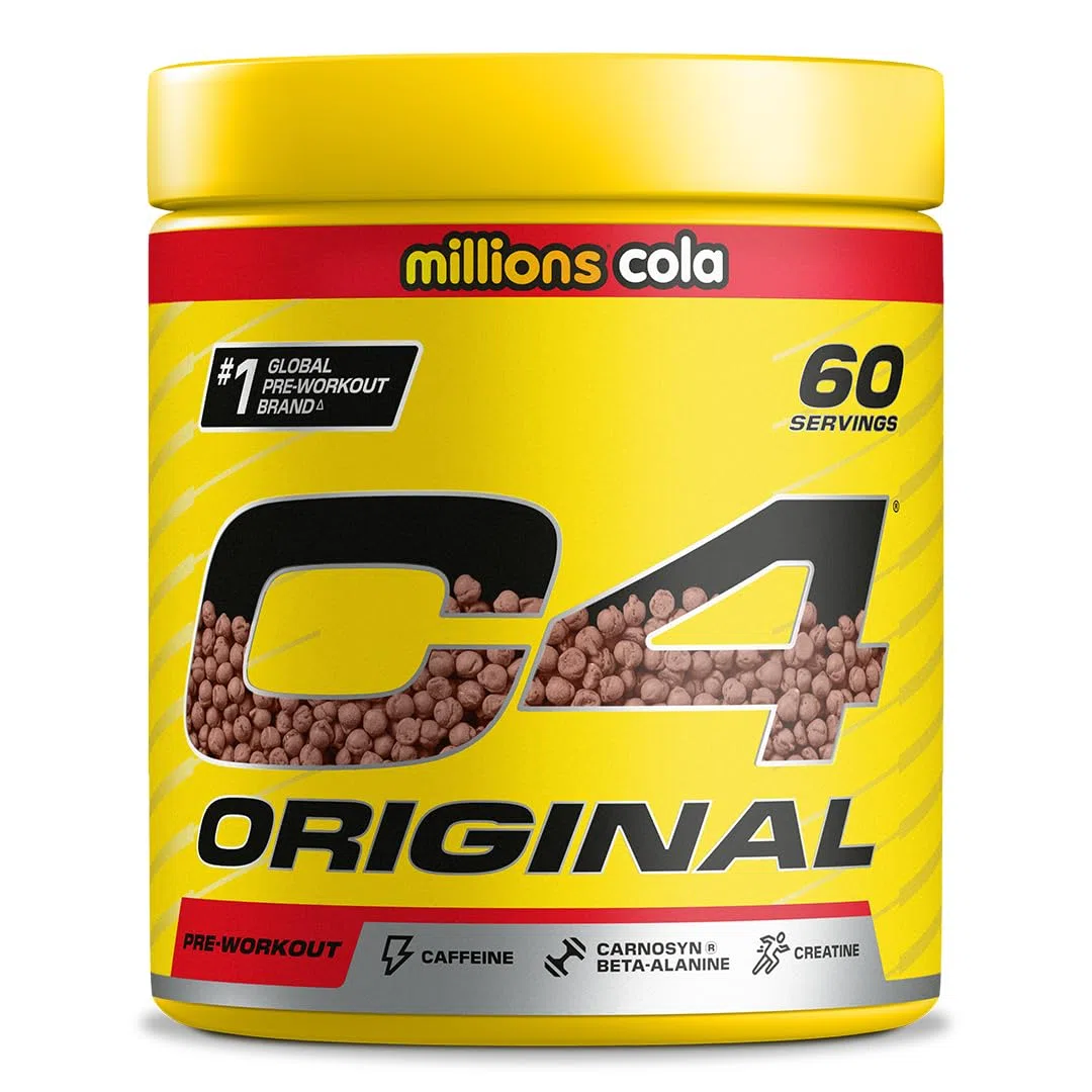 C4 Original Pre Workout Powder, Cola, 60 portions | Boisson énergétique en poudre sans sucre avec 150mg de caféine, 1500mg de créatine monohydrate, 1600mg de bêta-alanine.