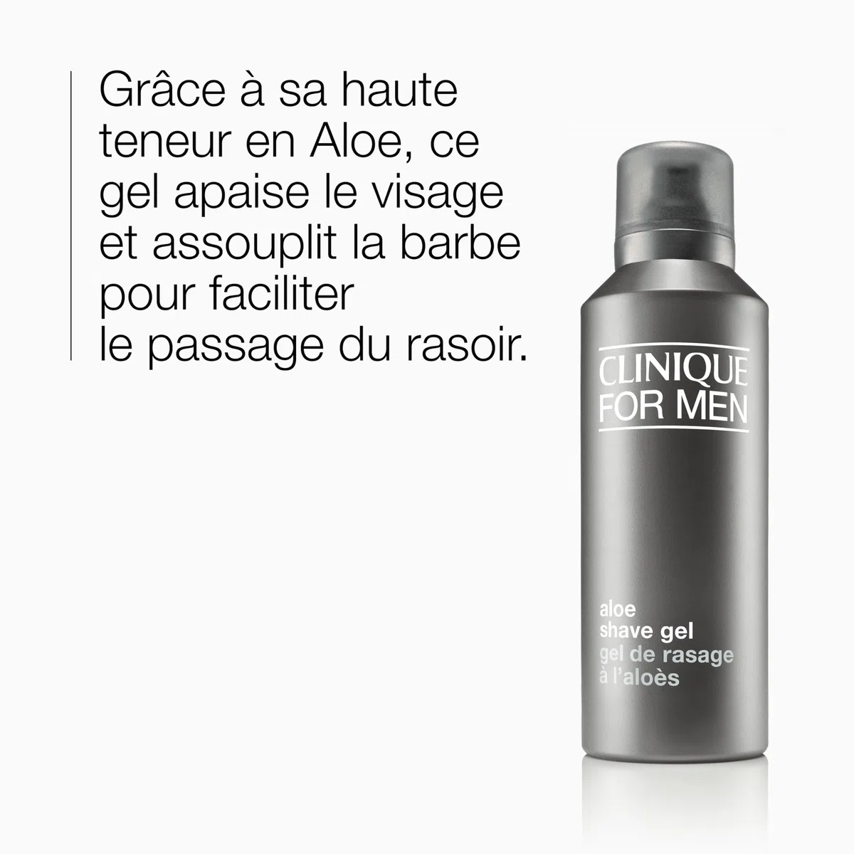 Clinique For Men Gel de Rasage à l'Aloe | Pour un Rasage de près en douceur, 125 ml